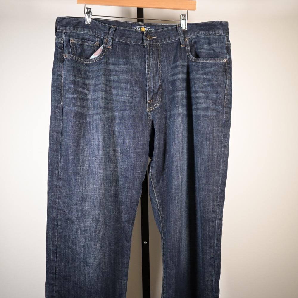 Lucky Brand Mens Dark Wash Straight Leg Blue Jeans 40x32‎ Classic Denim
